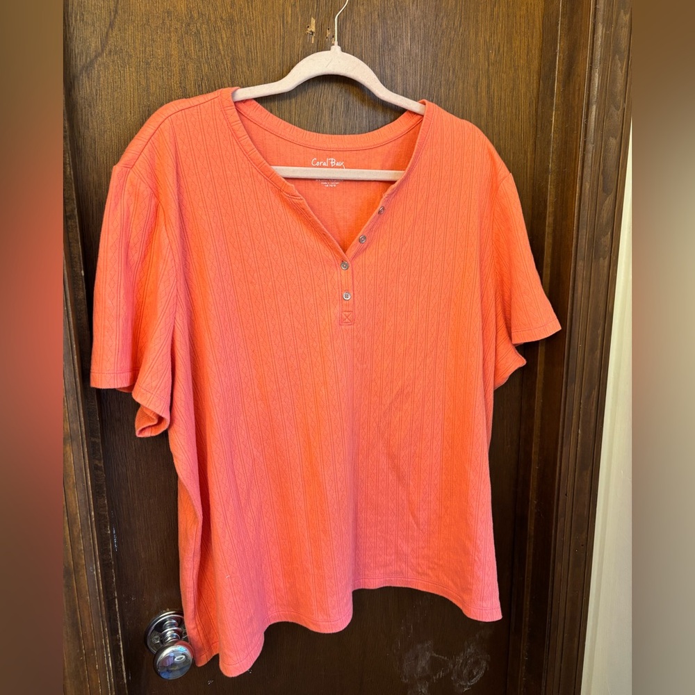 Coral Bay Women's 2X Orange Top